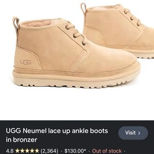 BNWOT* UGG SOLD OUT NEUMEL LACE UP ANKLE BOOTS